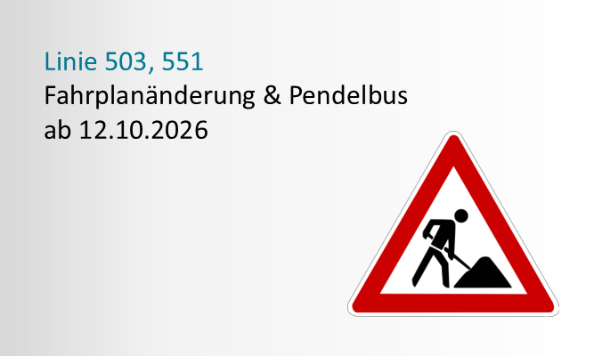 Hinweis Baustelle Linie 501, 503